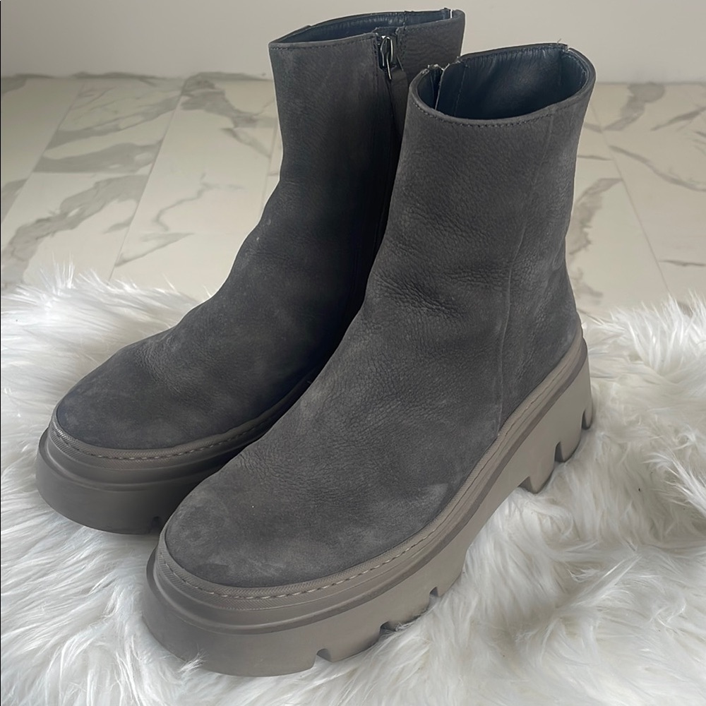 Paul Green Gray Ankle Boots with Chunky Sole